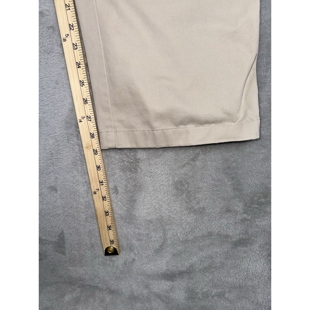 LL Bean Pants Women 14 Beige Khaki Original Fit Tapered Pleated Career‎ Casual - Picture 8 of 13